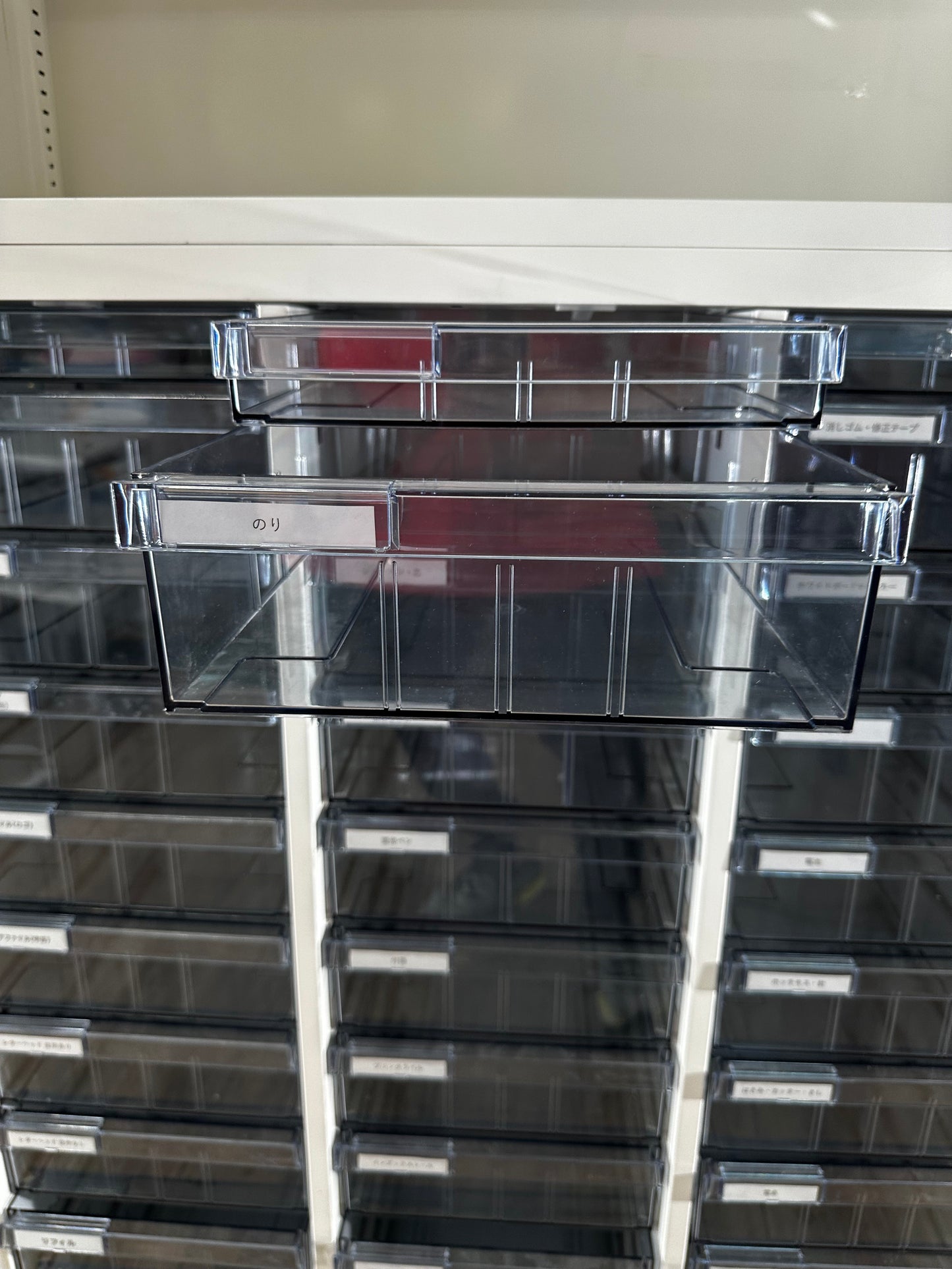 中古|オカムラ 上下書庫セット オープン A4トレー クリアケース ホワイト900 400 2018年製