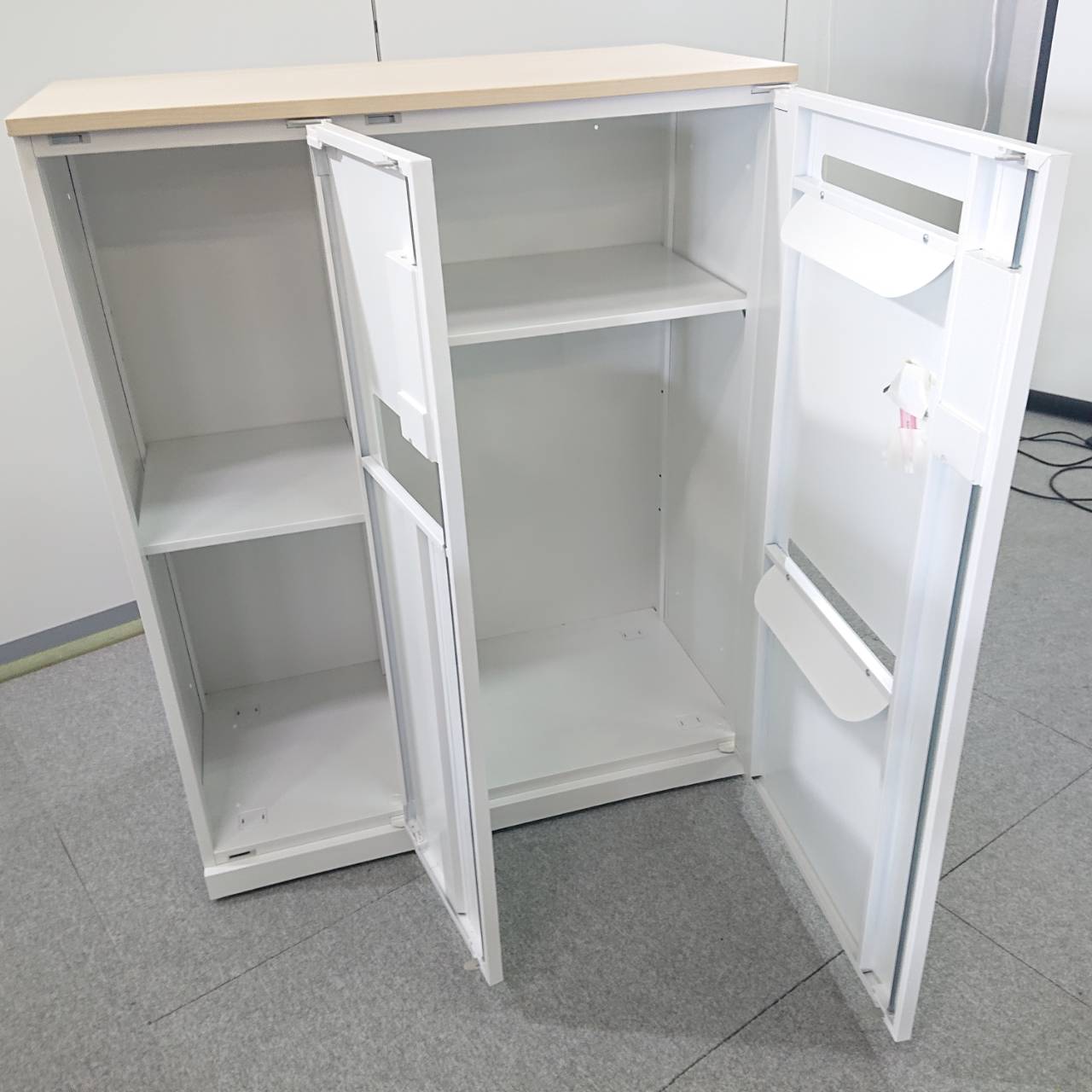 ウチダ 内田洋行 HS ECOボックスユニット 書類投稿口付き 書庫 鍵あり 左開き 天板付き ホワイト W900