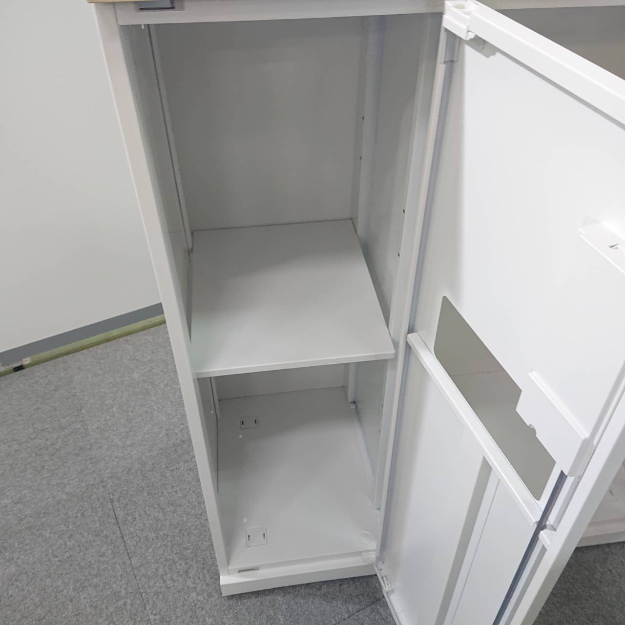 ウチダ 内田洋行 HS ECOボックスユニット 書類投稿口付き 書庫 鍵あり 左開き 天板付き ホワイト W900