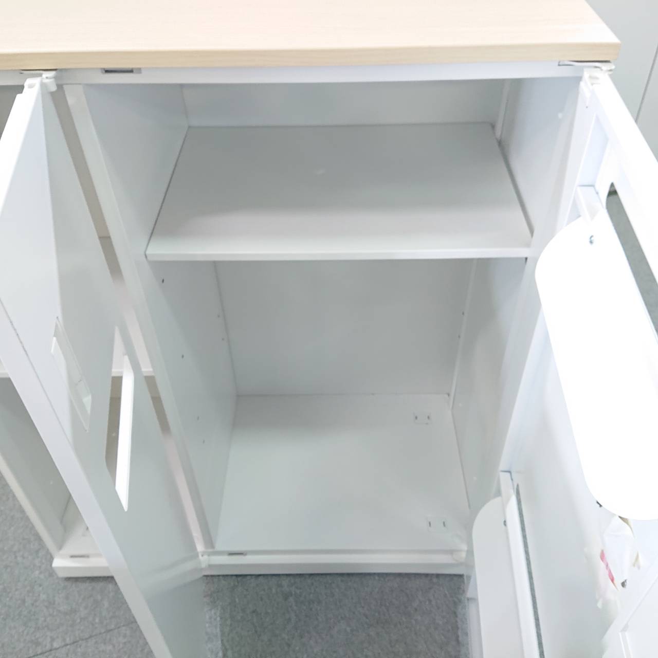 ウチダ 内田洋行 HS ECOボックスユニット 書類投稿口付き 書庫 鍵あり 左開き 天板付き ホワイト W900