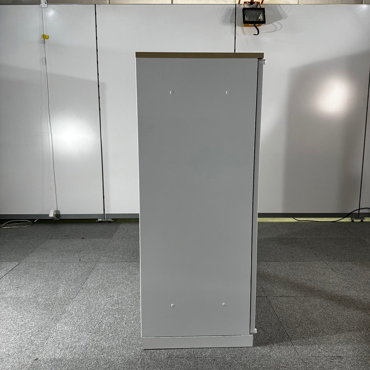 ウチダ/内田洋行 スチール書庫 ローキャビネット 両開き 鍵なし 天板ナチュラル 900 x 450 x1120 中古