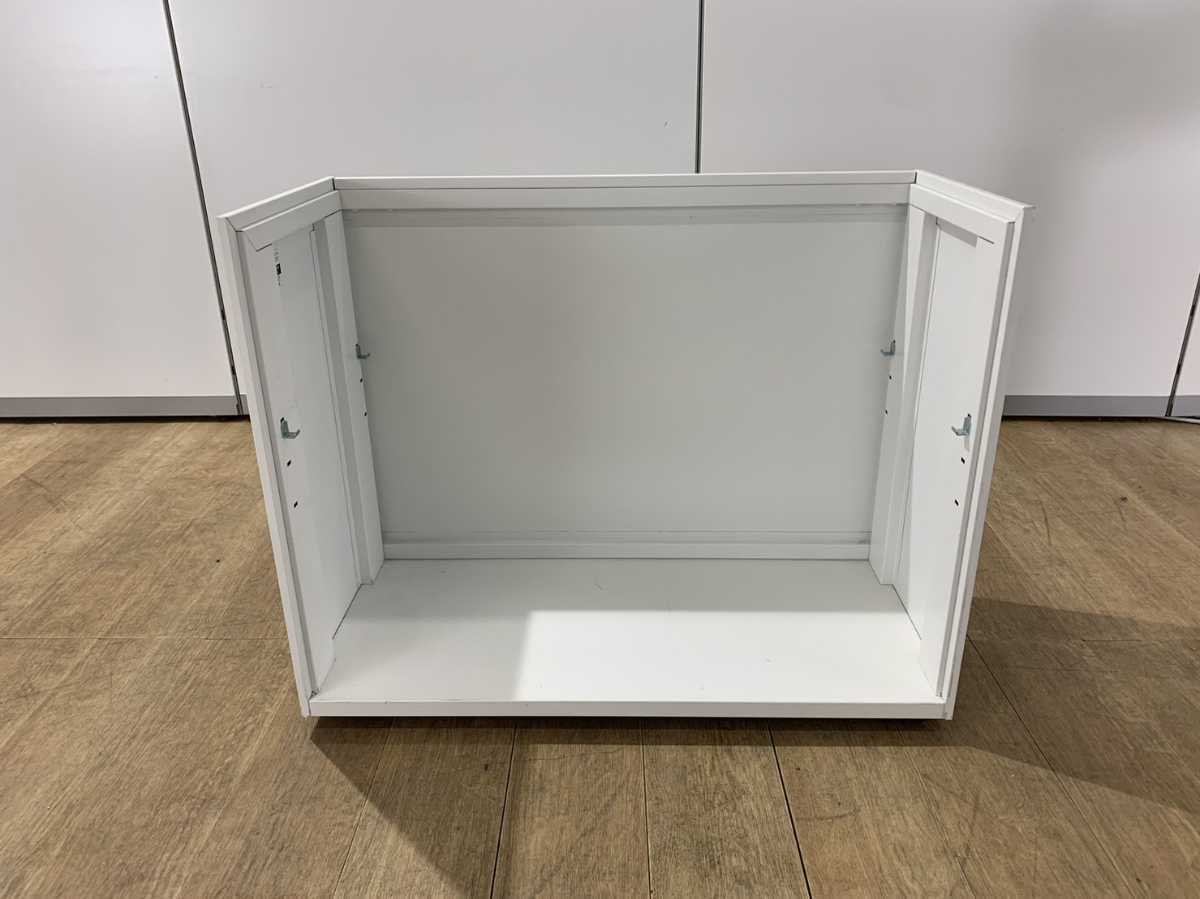 中古|ウチダ オープンワゴン オープン書庫 システムワゴン デスク下 棚 扉なし ローキャビネット 白
