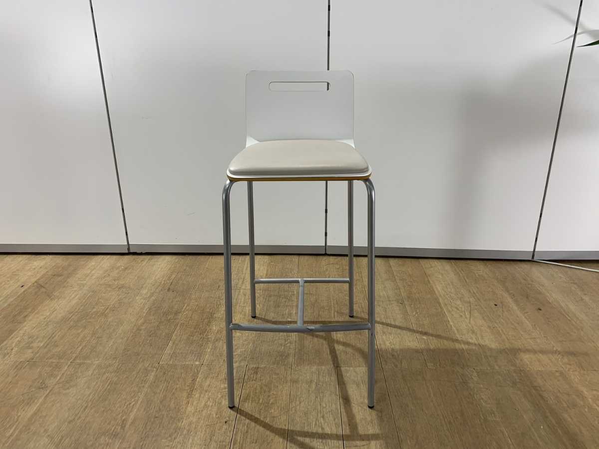 中古|おしゃれカフェ カウンター ハイチェア ダイニングチェア ホテル カウンターチェア 白 パブリック
