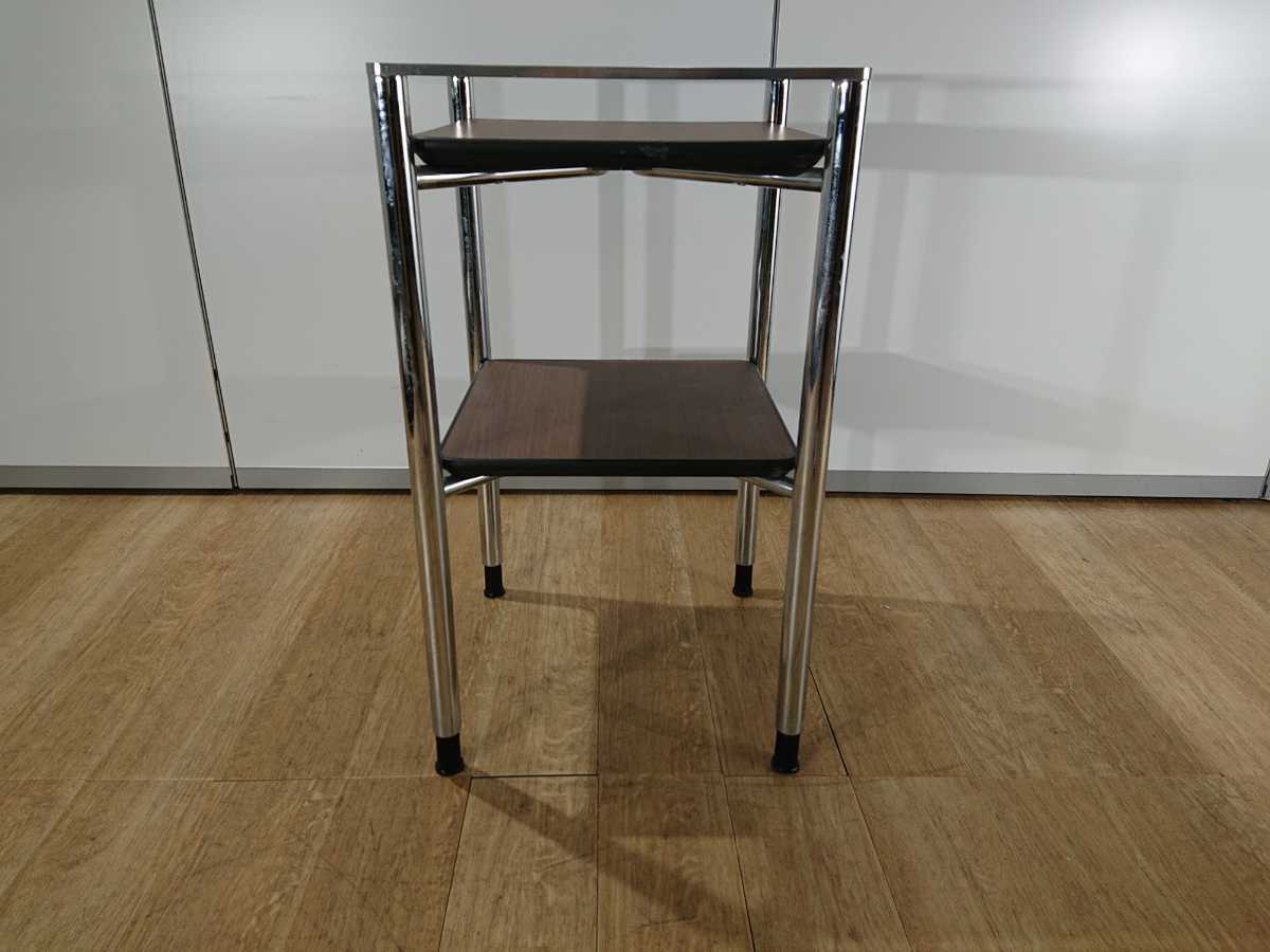 【中古】オカムラ インターレイス テレフォンスタンド電話台 サービステーブル ネオウッドダーク