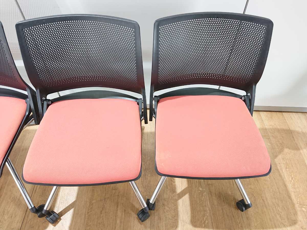 【送料無料】4脚セット オカムラ クリール ミーティングチェア 2013年製 並行スタック可 中古