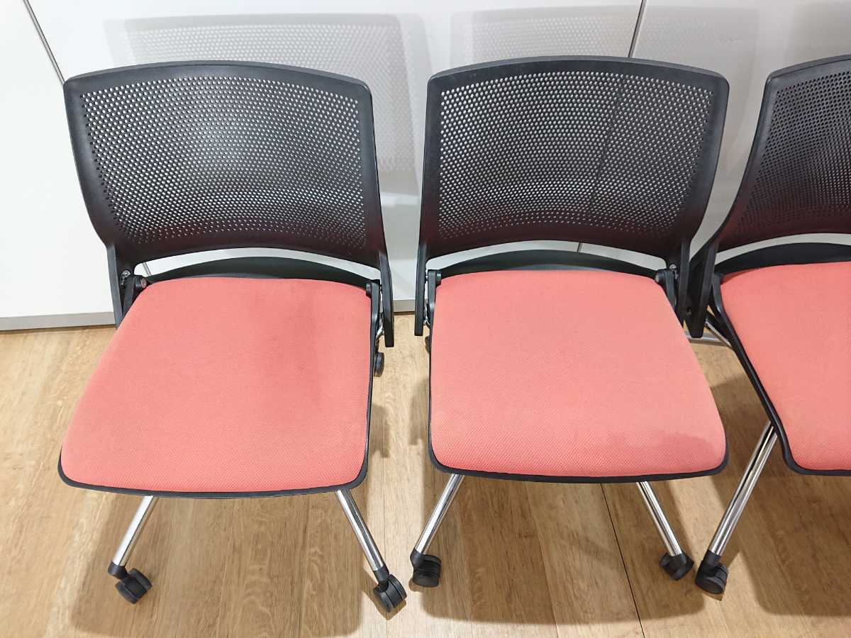【送料無料】4脚セット オカムラ クリール ミーティングチェア 2013年製 並行スタック可 中古