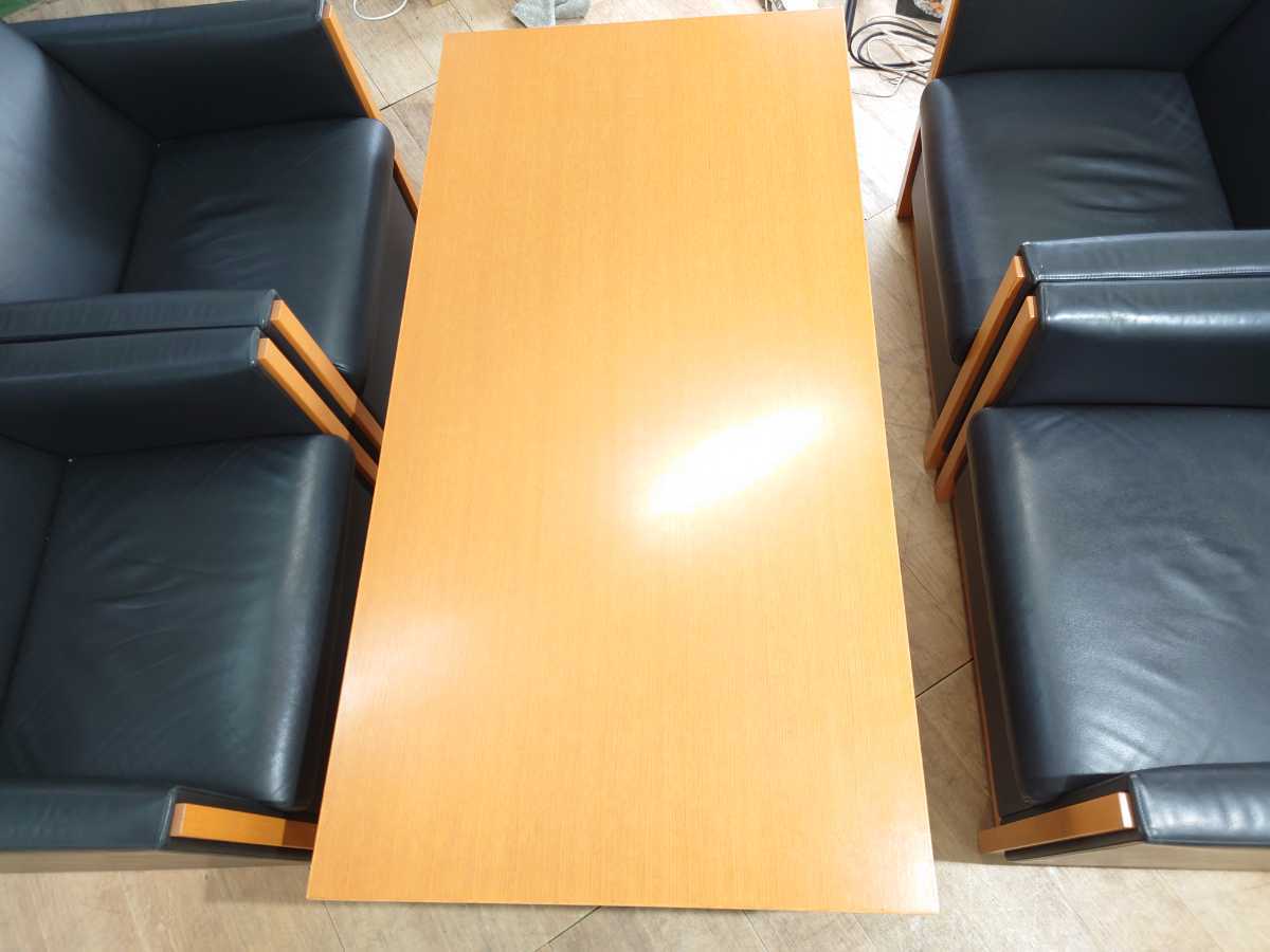 中古｜コクヨ 応接セット 役員室 社長室 ソファ ×4個 コクヨセンターテーブル